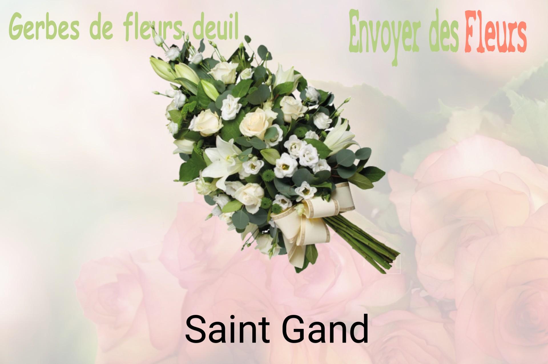 Gerbe de fleurs de deuil livrée à Saint-Gand